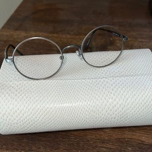 MATSUNAGA “Titan” eyeglass frames Gumnetal round need lenses but FABULOUS